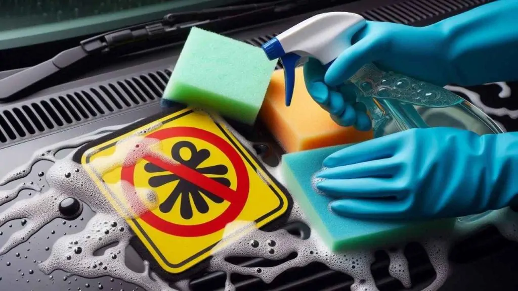 Avoid using dishwasher detergent or rubbing sponges